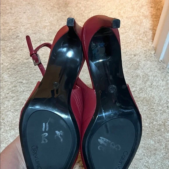 Calvin Klein Burgundy Slingback Heels - Picture 5 of 10